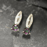 Purple Topaz Earrings - Genuine Mystic Topaz - Vintage Drop Earrings