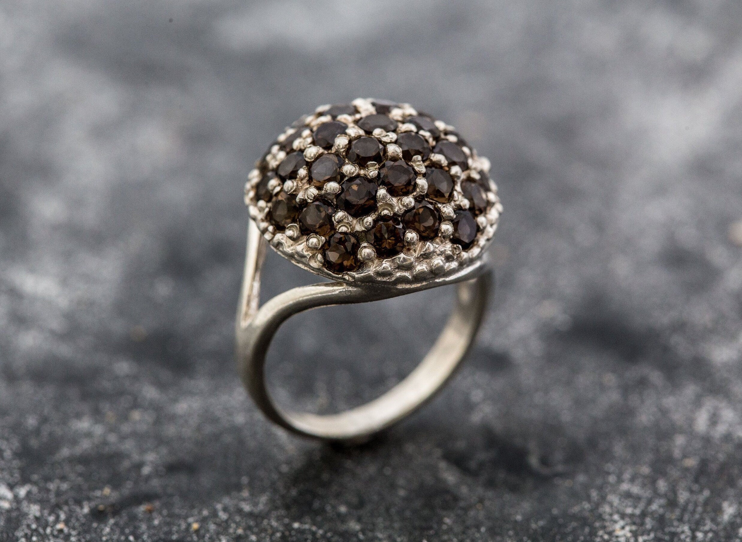 Smoky Topaz Ring, Natural Smoky Topaz, Scorpio Ring, Dome Ring, Scorpio Birthstone, Vintage Ring, Brown Ring, Solid Silver Ring, Smoky Topaz