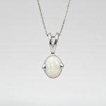 Natural Australian Opal Pendant in 925 Sterling Silver, a meaningful October birthstone gift, perfect for any occasion.