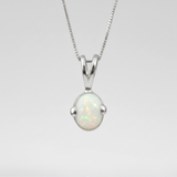 Natural Australian Opal Pendant in 925 Sterling Silver, a meaningful October birthstone gift, perfect for any occasion.