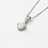Stylish 925 Sterling Silver Opal Pendant featuring genuine Australian Opal, ideal birthday gift, symbolizes purity and truth.