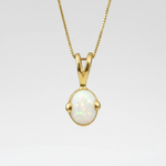 Stunning 18k Gold Vermeil Opal Pendant, represents truth and beauty, ideal gift for birthdays and memorable moments.