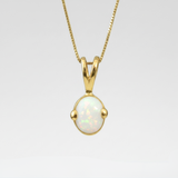 Stunning 18k Gold Vermeil Opal Pendant, represents truth and beauty, ideal gift for birthdays and memorable moments.