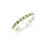 Gold Eternity Band - Chrome Diopside Ring - Green Stackable Ring