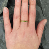 Gold Eternity Band - Chrome Diopside Ring - Green Stackable Ring