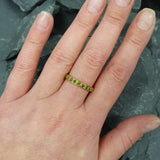 Gold Eternity Band - Chrome Diopside Ring - Green Stackable Ring