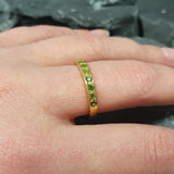 Gold Eternity Band - Chrome Diopside Ring - Green Stackable Ring