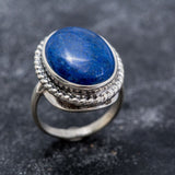 Lapis Lazuli Ring - Blue Bezel Ring - Lapis Statement Ring