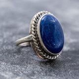 Lapis Lazuli Ring - Blue Bezel Ring - Lapis Statement Ring