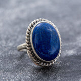 Lapis Lazuli Ring - Blue Bezel Ring - Lapis Statement Ring