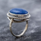 Lapis Lazuli Ring - Blue Bezel Ring - Lapis Statement Ring