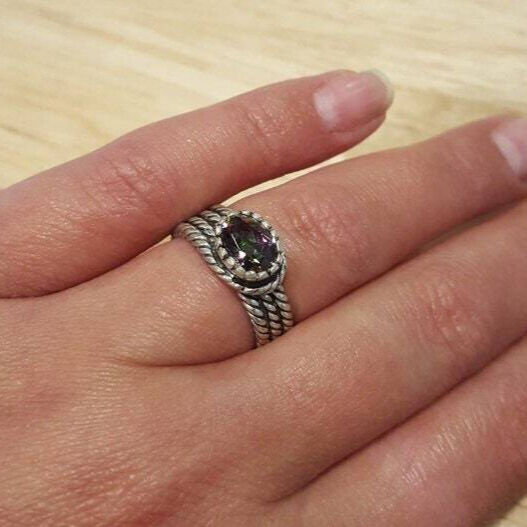 Stunning 925 Sterling Silver Opal Ring featuring vibrant White Opal, perfect for October birthdays and special occasions.