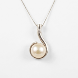 White Pearl Pendant - Real Pearl Necklace - June Birthstone Necklace