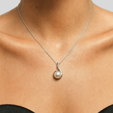 White Pearl Pendant - Real Pearl Necklace - June Birthstone Necklace