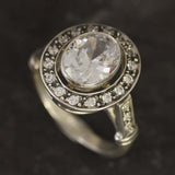 Vintage Diamond Ring - Sparkly Bridal Ring - Diamond Statement Ring