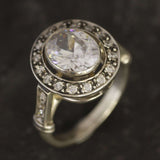 Vintage Diamond Ring - Sparkly Bridal Ring - Diamond Statement Ring