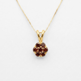 Gold Garnet Pendant - Natural Garnet Necklace, January Birthstone Necklace