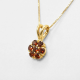 Gold Garnet Pendant - Natural Garnet Necklace, January Birthstone Necklace