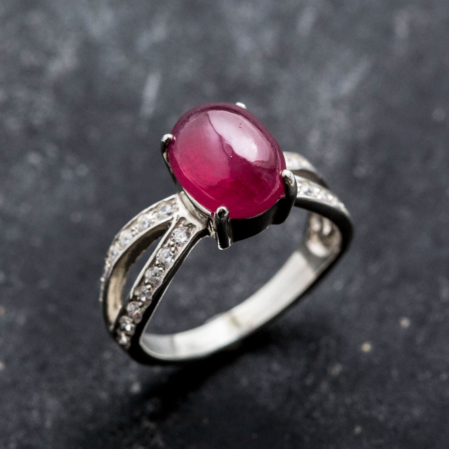 Natural Ruby Ring made in 925 Sterling Silver with Oval Natural Red Ruby in Solitaire with Accents setting, July Birthstone gift idea, symbolizes nobility, purity, and passion, ideal for everyday wear and perfect for birthday gifting and special occasions.