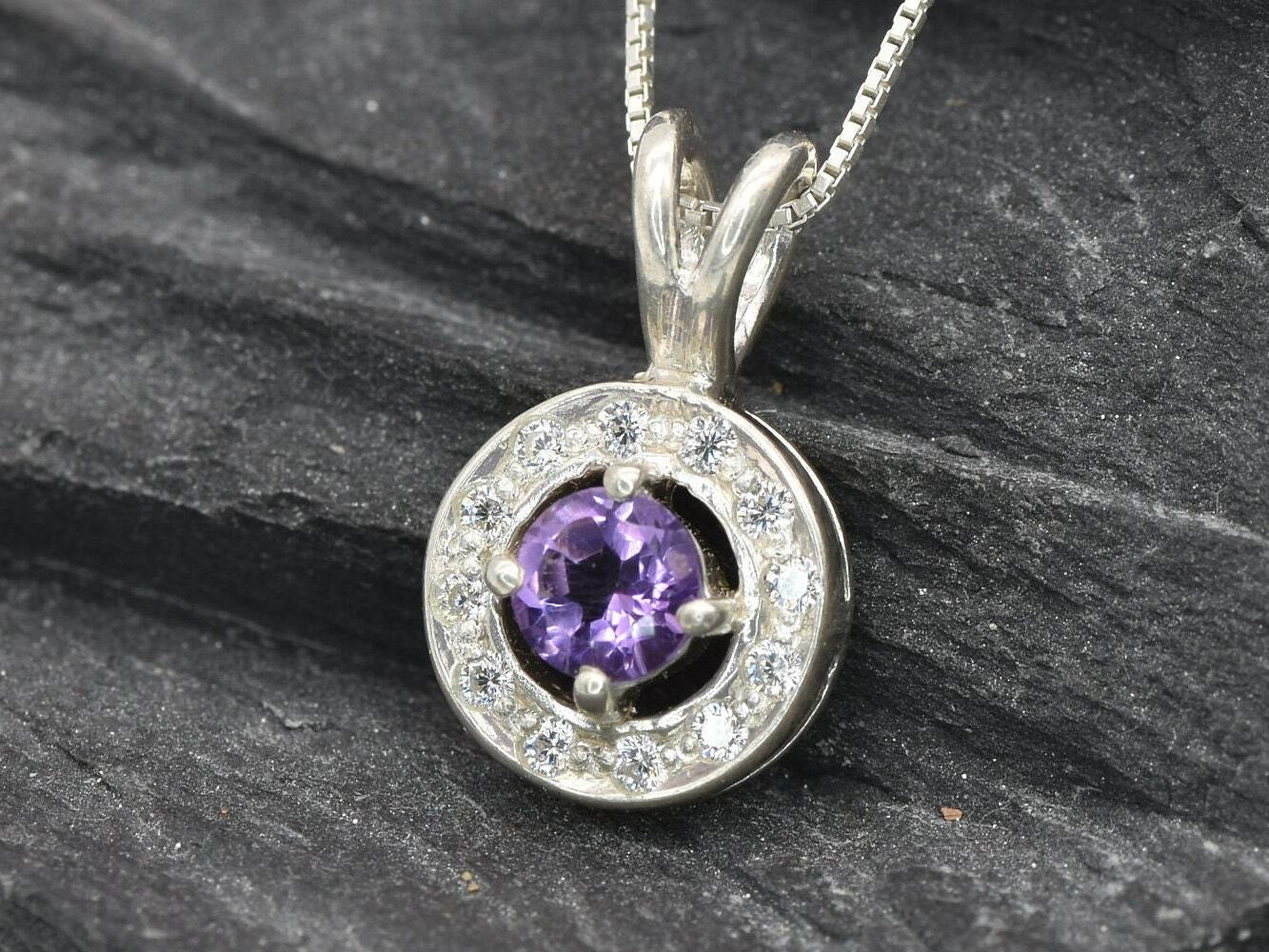 Amethyst Pendant, Natural Amethyst, Purple Pendant, February Birthstone, Cluster Pendant, February Pendant, Solid Silver Pendant, Amethyst