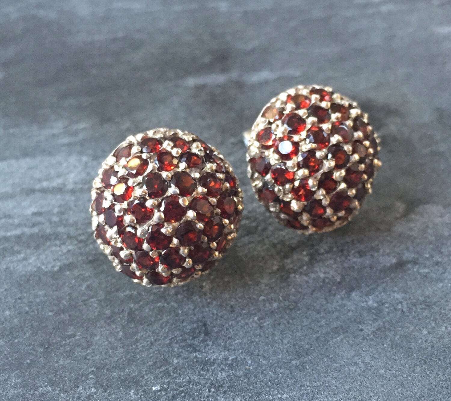 Garnet Earrings, Natural Garnet, January Birthstone, Red Garnet Earrings, Artisan Earrings, January Earrings, Solid Silver, Pure Silver