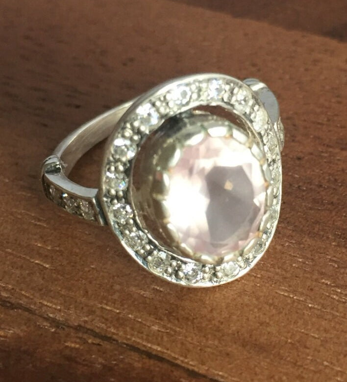 Made to Order, Rose Quartz Ring, Pink Ring, Natural Rose Quartz, Vintage Ring, Sterling Silver Ring
