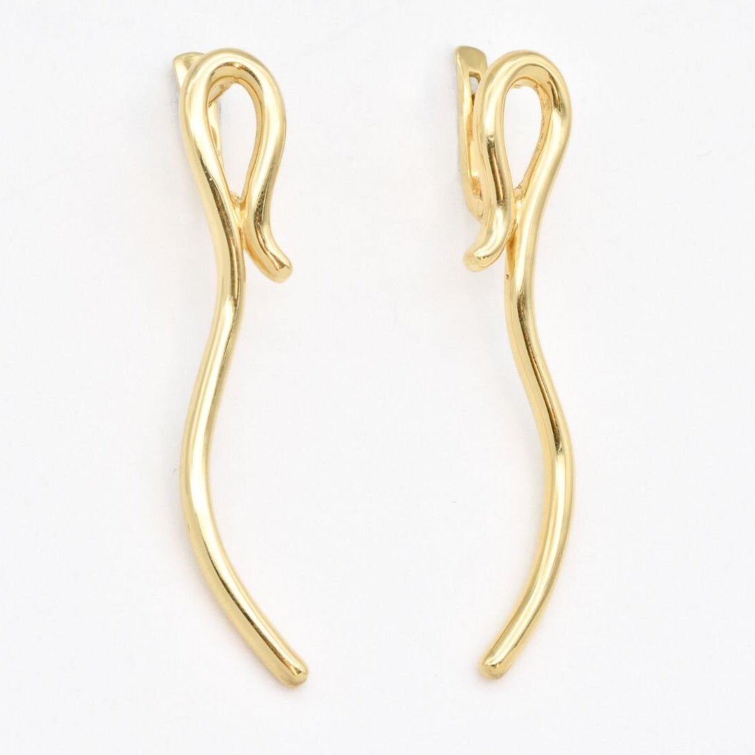 Long Silver Earrings, Artistic Earrings, Curvy Earrings, Asymmetrical Earrings, Seahorse Earrings, Unique Silver Earrings, Silver Earrings(1)