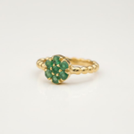 Stunning 18k Gold Vermeil ring with a vibrant Natural Emerald, symbolizing growth and harmony, ideal for daily wear.
