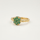 Stunning 18k Gold Vermeil ring with a vibrant Natural Emerald, symbolizing growth and harmony, ideal for daily wear.