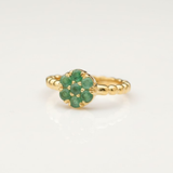 Natural Emerald Ring made in 18k Gold Vermeil with Round Natural Green Emerald in Cluster setting, May Birthstone gift idea, symbolizes growth, harmony, and deep emotional healing, ideal for everyday wear and perfect for birthday gifting and special occasions.