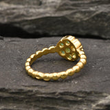 Emerald Flower Ring - Gold Daisy Ring - Dainty Emerald Ring