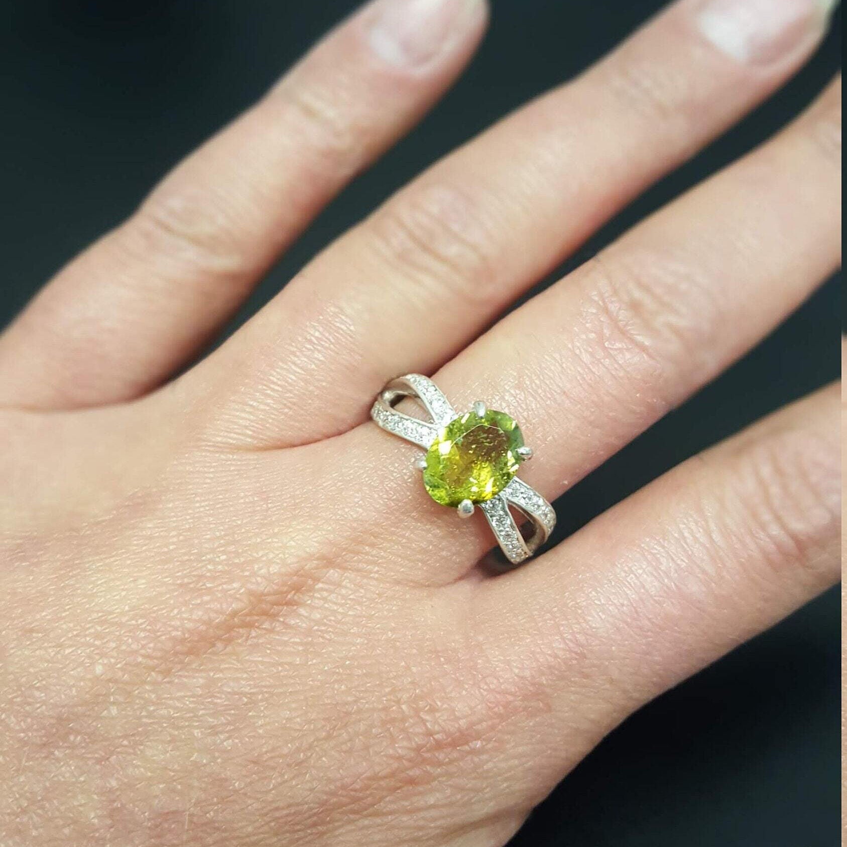 Tourmaline Ring, Green Tourmaline Ring, Natural Tourmaline, October Ring, Promise Ring, October Birthstone, Solid Silver Ring, Tourmaline