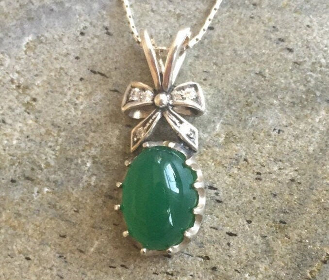 Elegant 925 Sterling Silver Emerald Pendant with Oval Green Emerald, perfect for May birthdays and special occasions.