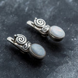 Drop Opal Earrings - Australian Opal Earrings - Vintage Boho Earrings