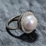 Pearl Statement Ring - White Pearl Ring - Pearl Vintage Ring