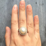 Pearl Statement Ring - White Pearl Ring - Pearl Vintage Ring