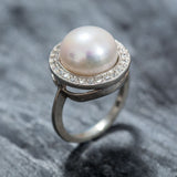 Pearl Statement Ring - White Pearl Ring - Pearl Vintage Ring