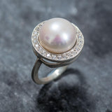 Pearl Statement Ring - White Pearl Ring - Pearl Vintage Ring