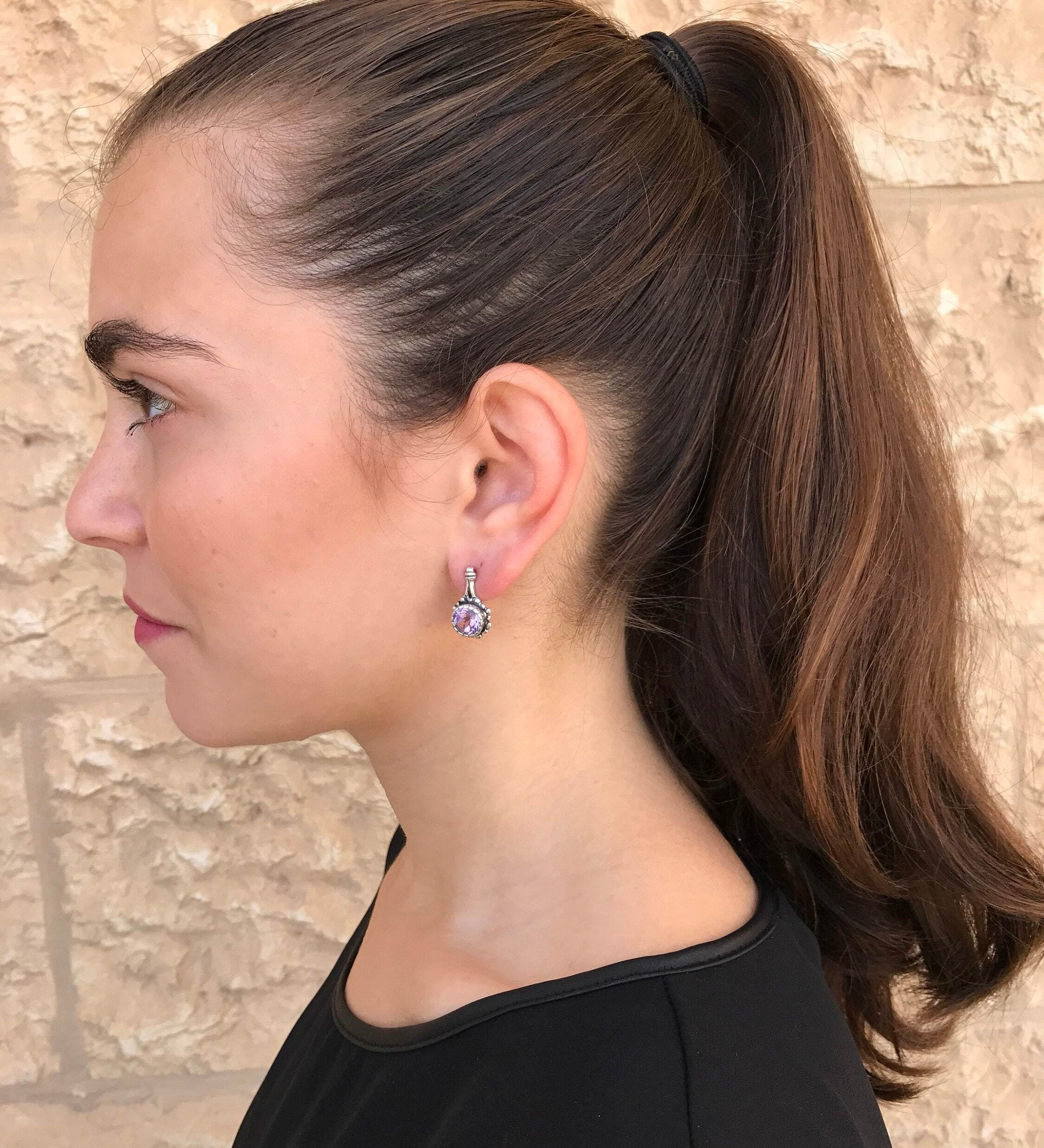 Blue Topaz Earrings, Natural Topaz, December Birthstone, Vintage Earrings, Blue Vintage Earrings, December Earrings, Silver Earrings, Topaz