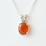 Carnelian Pendant - Red Oval Necklace - Classic Solitaire Necklace
