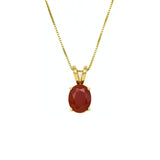 Carnelian Pendant - Red Oval Necklace - Classic Solitaire Necklace