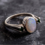 Elegant 925 Sterling Silver ring with white opal, ideal for daily wear and a thoughtful gift for October birthday celebrations.