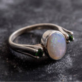 Elegant 925 Sterling Silver ring with white opal, ideal for daily wear and a thoughtful gift for October birthday celebrations.