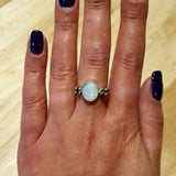 925 Sterling Silver Opal Ring featuring a stunning white opal, perfect for October birthdays and special occasions.