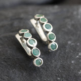 Natural Emerald Earrings made in 925 Sterling Silver with Round Natural Green Emerald in Flush setting, May Birthstone gift idea, symbolizes growth, harmony, and deep emotional healing, ideal for everyday wear and perfect for birthday gifting and special occasions.