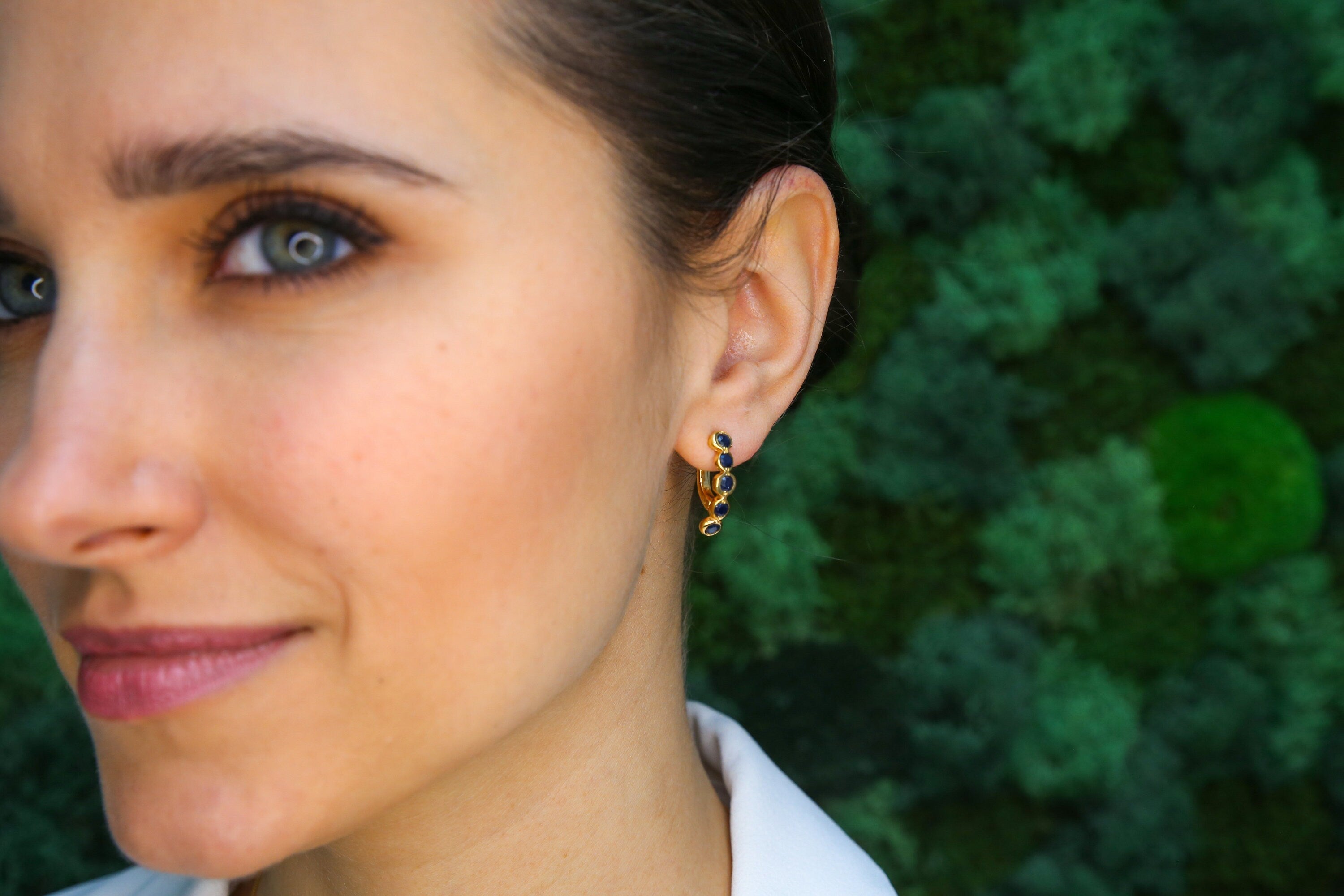 Elegant 18k Gold Vermeil Emerald Earrings, featuring vibrant Natural Green Emeralds, perfect for birthdays and special occasions.