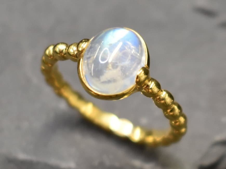 Moonstone Ring, Rainbow Moonstone, Natural Moonstone, June Birthstone, June Ring, Vintage Rings, Moonstone, Solid Silver Ring, Rainbow Ring(1)
