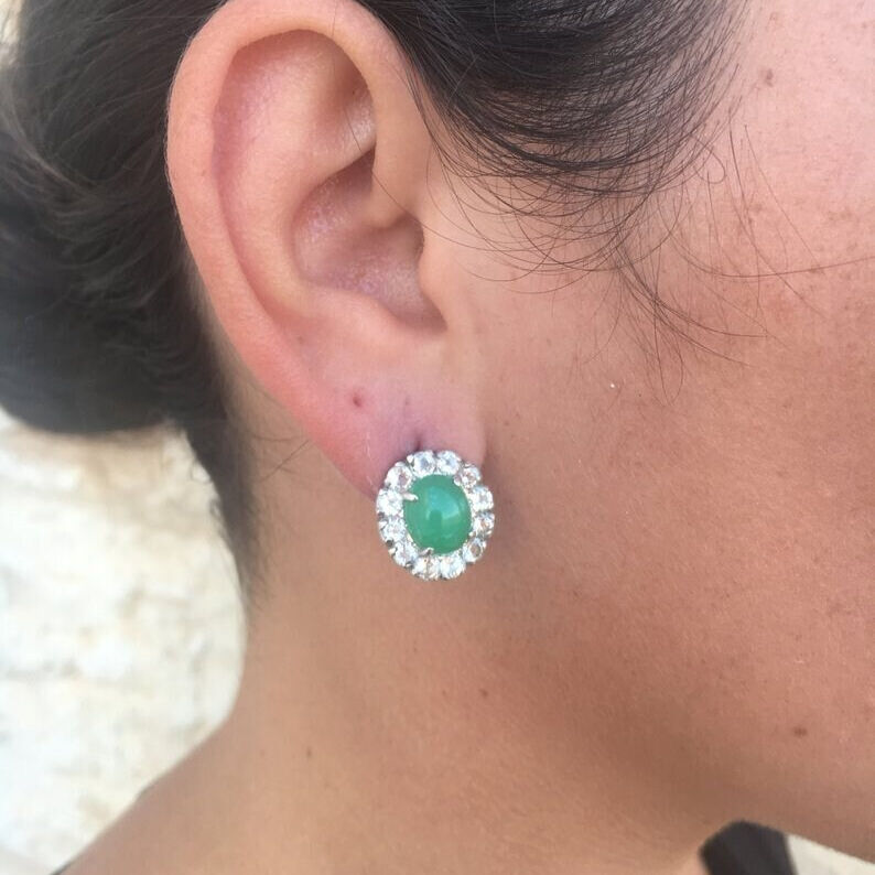 Natural Sapphire Earrings in Sterling Silver with Oval Blue Sapphire, perfect for September birthdays and special occasions.