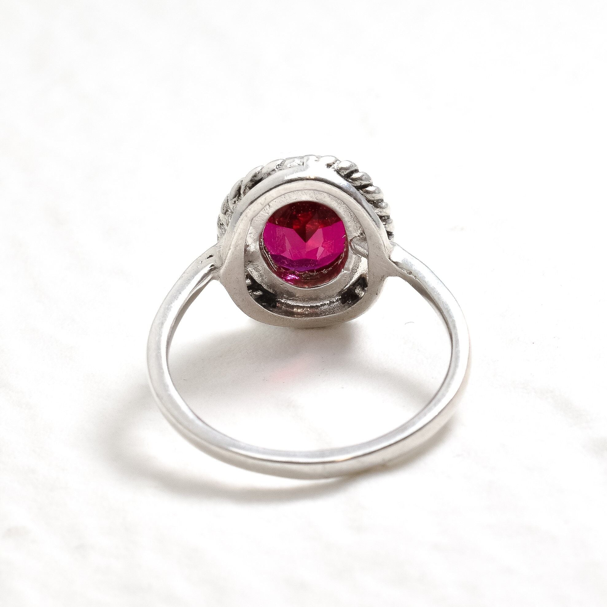 Antique Ruby Ring, Created Ruby, Vintage Ring, Solitaire Ring, Red Ruby Ring, 3 Carat Ring, Victorian Ring, Oval Ring, Solid Silver Ring