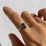 Elegant Gold Vermeil Ring featuring a stunning Green Diamond, perfect for daily wear and special celebrations.